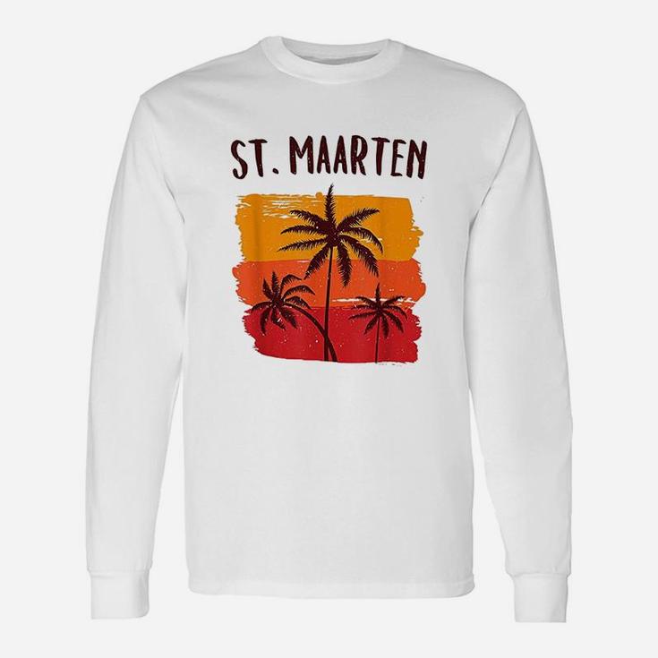 St Maarten Retro Tropical Cruise Vacation Souvenir Graphic Long Sleeve T-Shirt