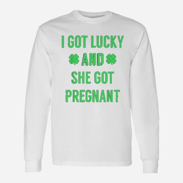 St Patricks Day Announcement For Dad To Be Long Sleeve T-Shirt