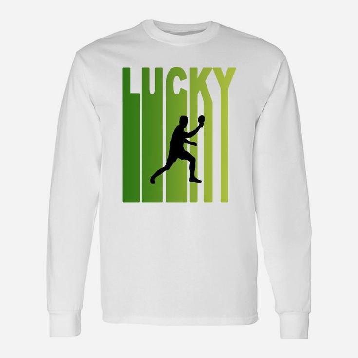 St Patricks Day Lucky Table Tennis Sport Lovers Long Sleeve T-Shirt