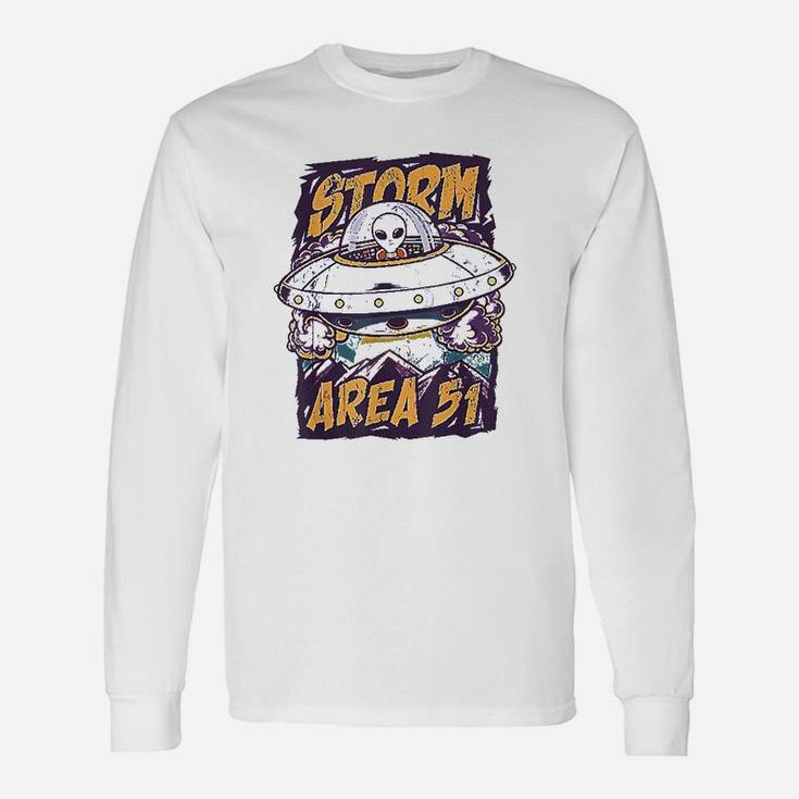 Storm Area 51 They Cant Stop Us All Ufo Roswell Alien Long Sleeve T-Shirt