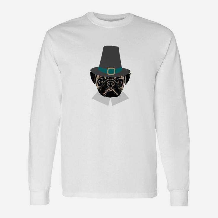 Thanksgiving Holiday Pug Dog Pilgrim Long Sleeve T-Shirt