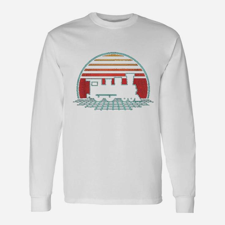 Train Driver Retro Vintage 80s Style Railroad Lover Long Sleeve T-Shirt
