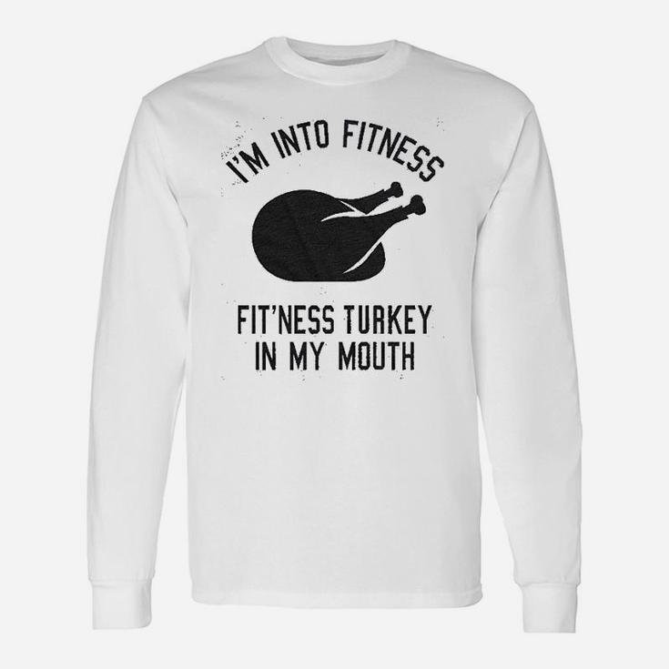 Turkey In My Mouth Thanksgiving Thankful Graphic Long Sleeve T-Shirt