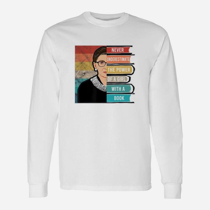 Never Underestimate The Power Of A Girl With Book Rbg Long Sleeve T-Shirt