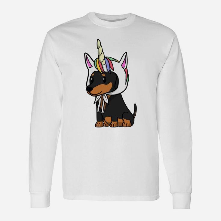 Unicorn Dachshund Doxie Dog Long Sleeve T-Shirt