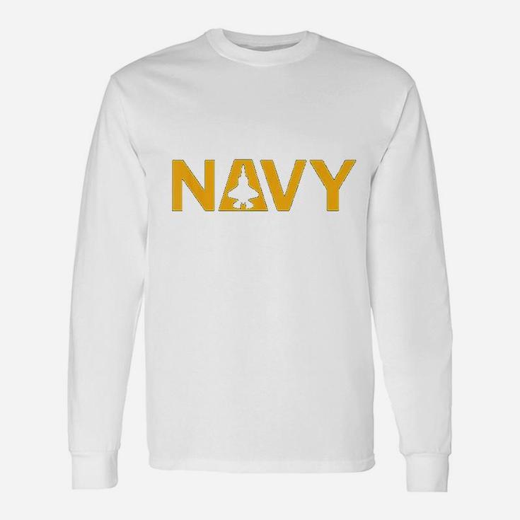 United States Navy Aviation With F35 Jet Long Sleeve T-Shirt