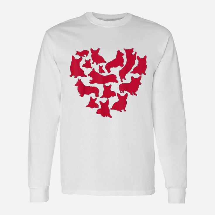 Valentines Day Corgi Heart Corgi Dog Long Sleeve T-Shirt