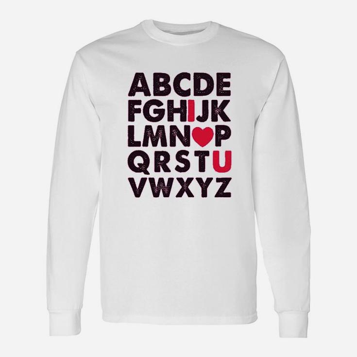 Valentines Day Outfit Alphabet Abc I Love You Long Sleeve T-Shirt