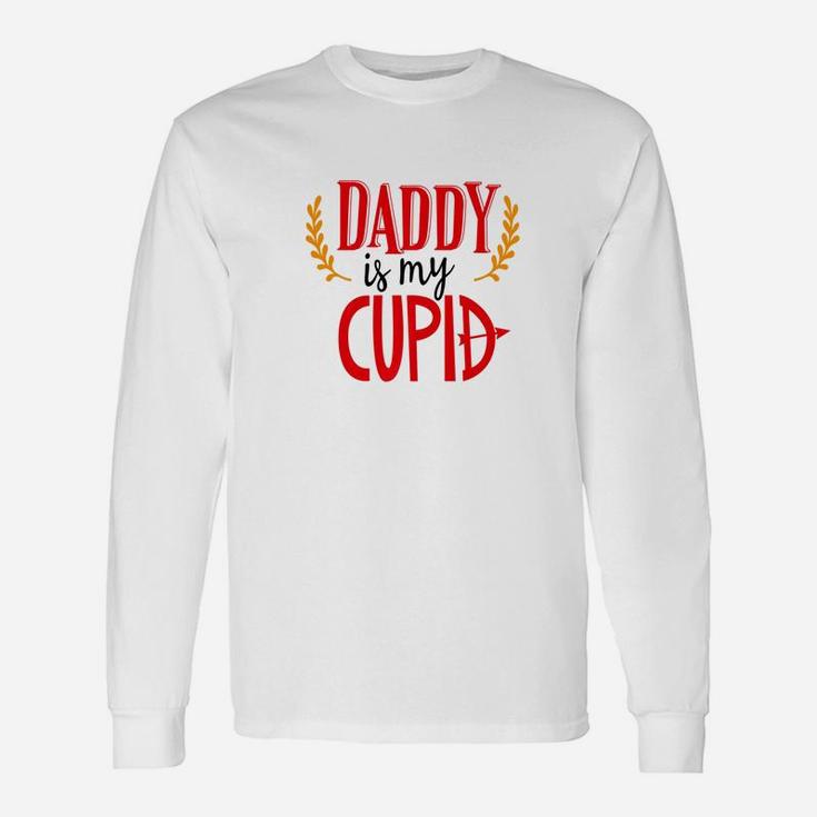 Valentines Day Shirt Daddy Is My Cupid Cute Long Sleeve T-Shirt