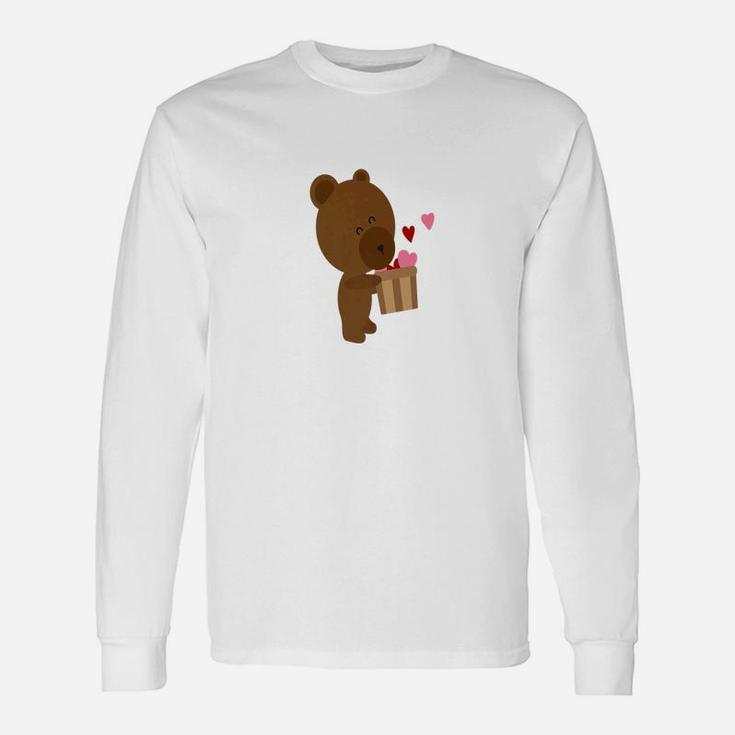 Valentines Day Teddy Bear Love Girlfriend Hearts Long Sleeve T-Shirt