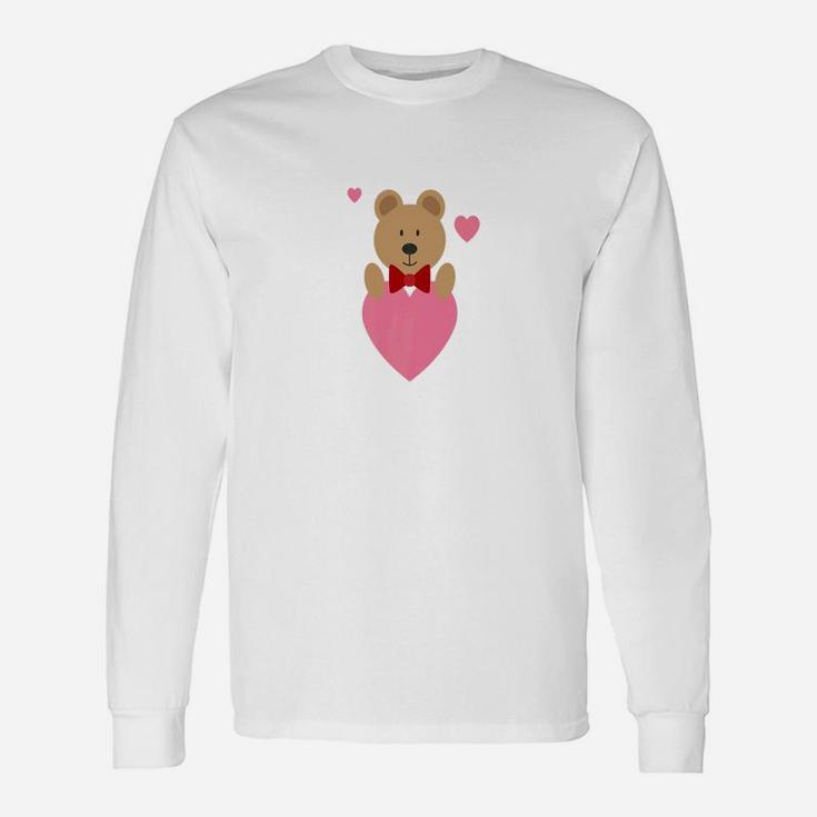 Valentines Day Teddy Bear Love Girlfriend Hearts Long Sleeve T-Shirt