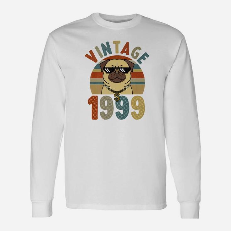 Vintage 22nd Birthday Dog Pug Vintage 1999 Classic Long Sleeve T-Shirt