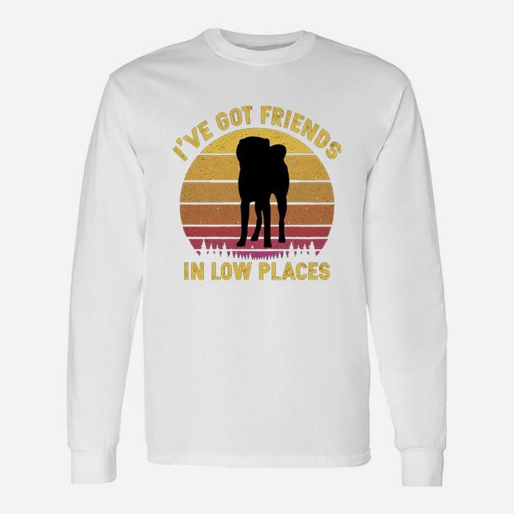 Vintage Akita Inu I Have Got Friends In Low Places Dog Lovers Long Sleeve T-Shirt
