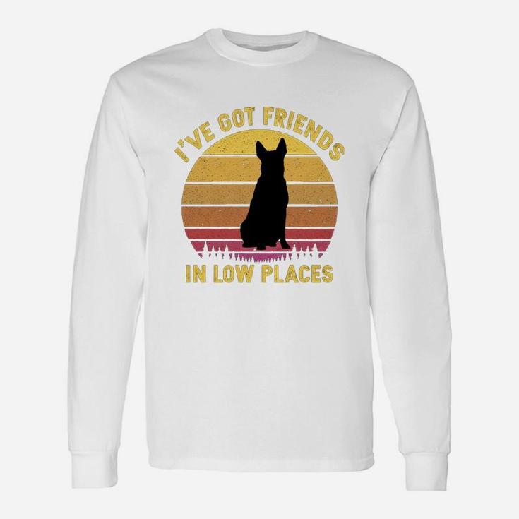 Vintage Australian Cattle Dog I Have Got Friends In Low Places Dog Lovers Long Sleeve T-Shirt