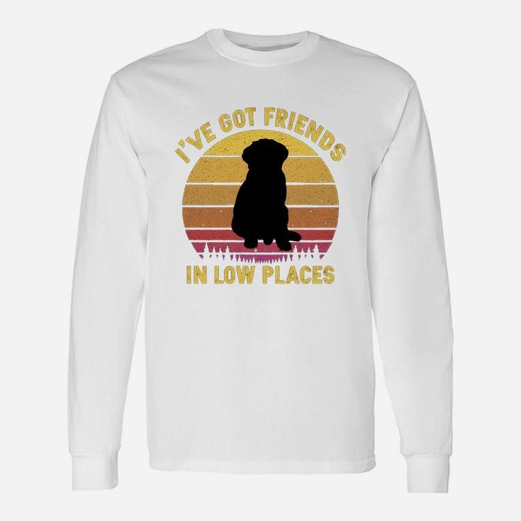 Vintage Bernese Mountain I Have Got Friends In Low Places Dog Lovers Long Sleeve T-Shirt