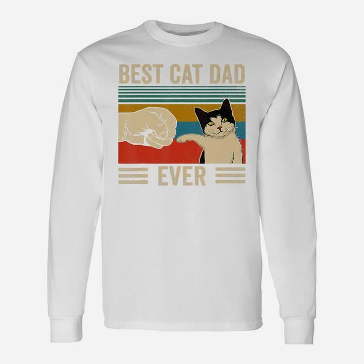 Vintage Best Cat Dad Ever Bump Fit T-shirt Long Sleeve T-Shirt
