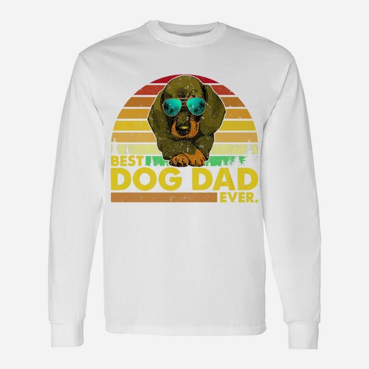 Vintage Best Dachshund Dad Ever Dog Daddy Father Long Sleeve T-Shirt