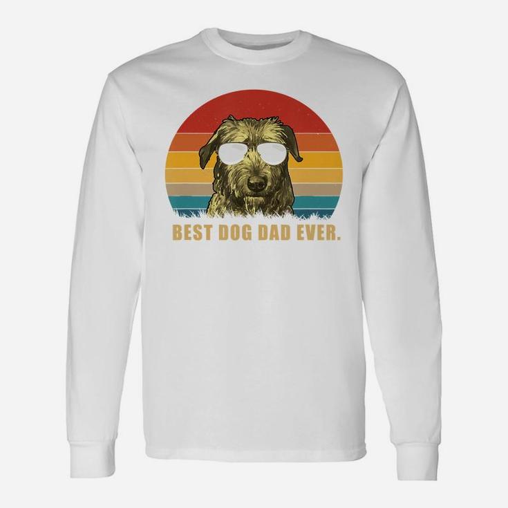 Vintage Best Dog Dad Ever Shirt Irish Wolfhound Shirts Long Sleeve T-Shirt