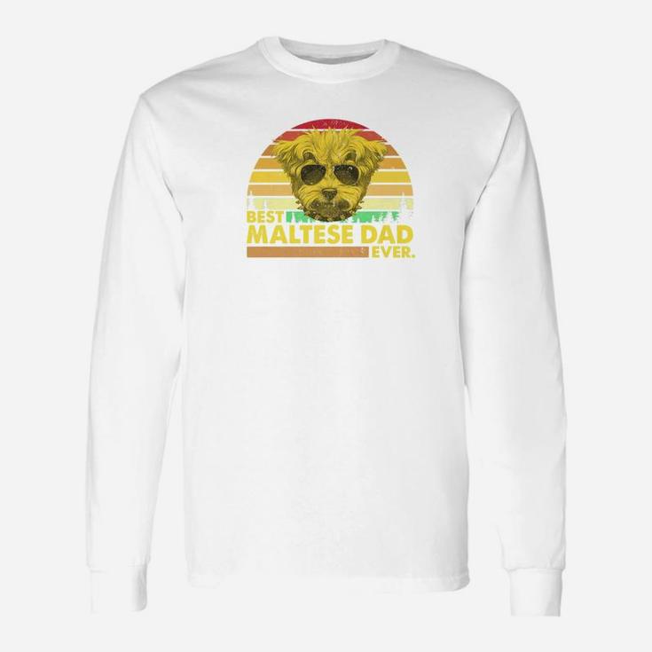 Vintage Best Maltese Dad Ever Dog Daddy Father Long Sleeve T-Shirt