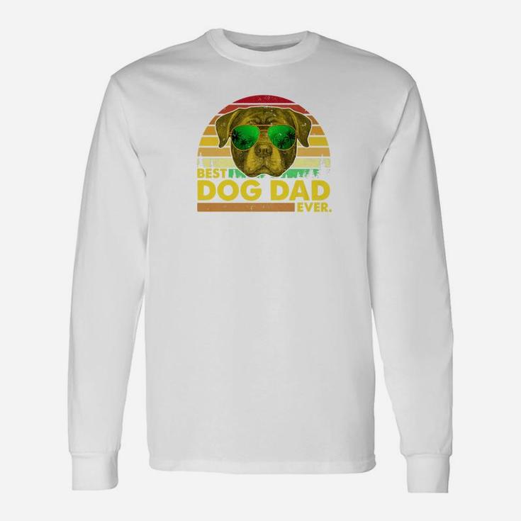Vintage Best Rottweiler Dad Ever Dog Daddy Father Long Sleeve T-Shirt