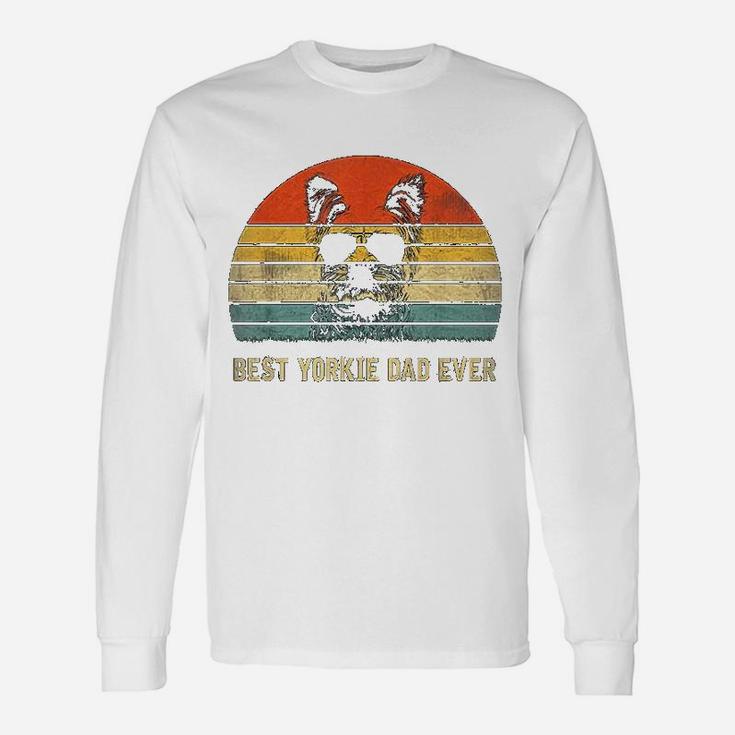 Vintage Best Yorkie Dad Ever Fathers Day For Lover Long Sleeve T-Shirt
