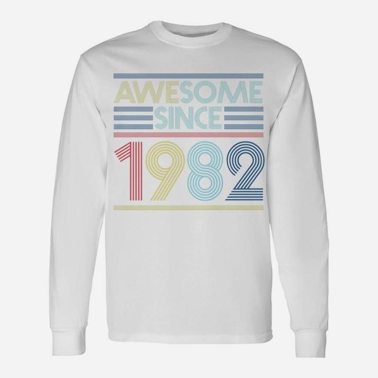 Vintage Birthday Awesome Since 1982 Long Sleeve T-Shirt