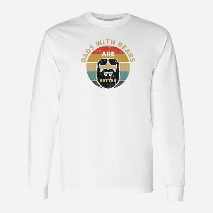 Vintage Dads With Beards Are Better Retro Fathers Day Premium Long Sleeve T-Shirt