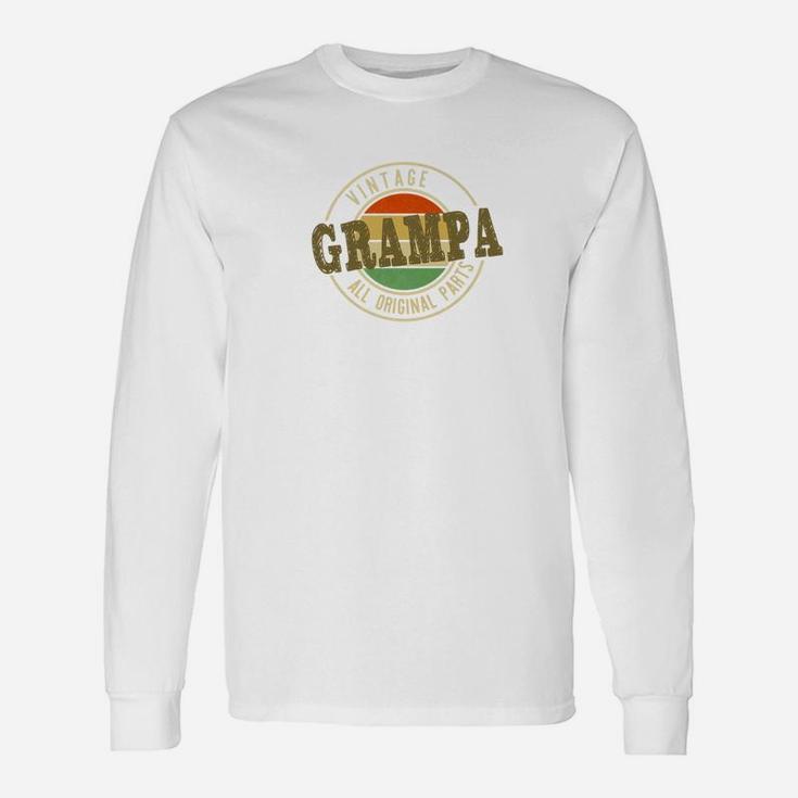 Vintage Grampa Original Parts Farthers Day Grandpa Men Premium Long Sleeve T-Shirt