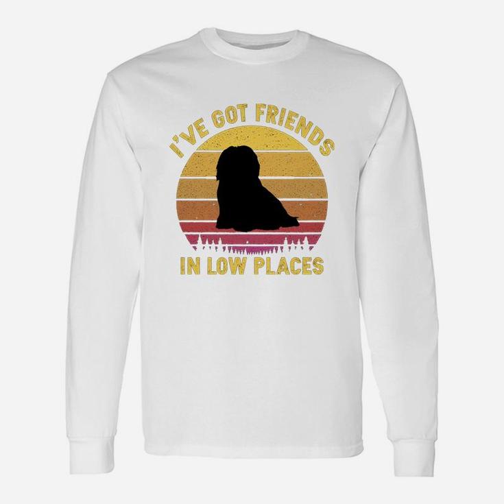 Vintage Havanese I Have Got Friends In Low Places Dog Lovers Long Sleeve T-Shirt