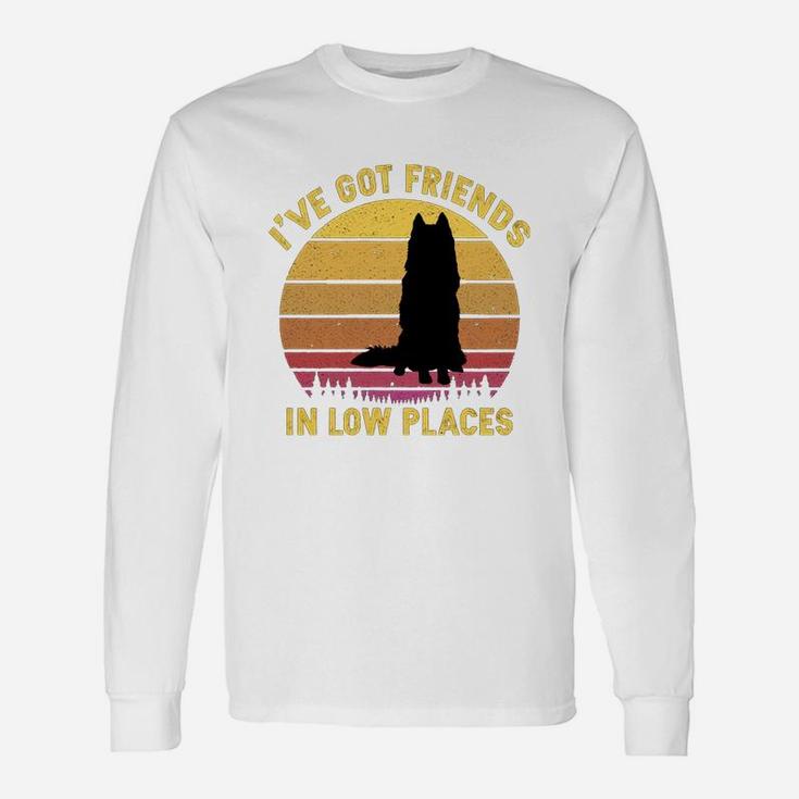 Vintage Husky I Have Got Friends In Low Places Dog Lovers Long Sleeve T-Shirt
