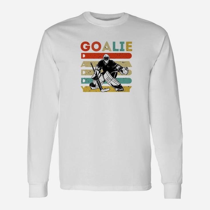 Vintage Ice Hockey Goalie Daddy Father Day Hockey Premium Long Sleeve T-Shirt