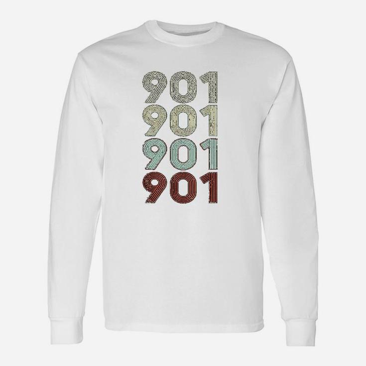Vintage Memphis Tennessee 901 Area Code Retro Long Sleeve T-Shirt