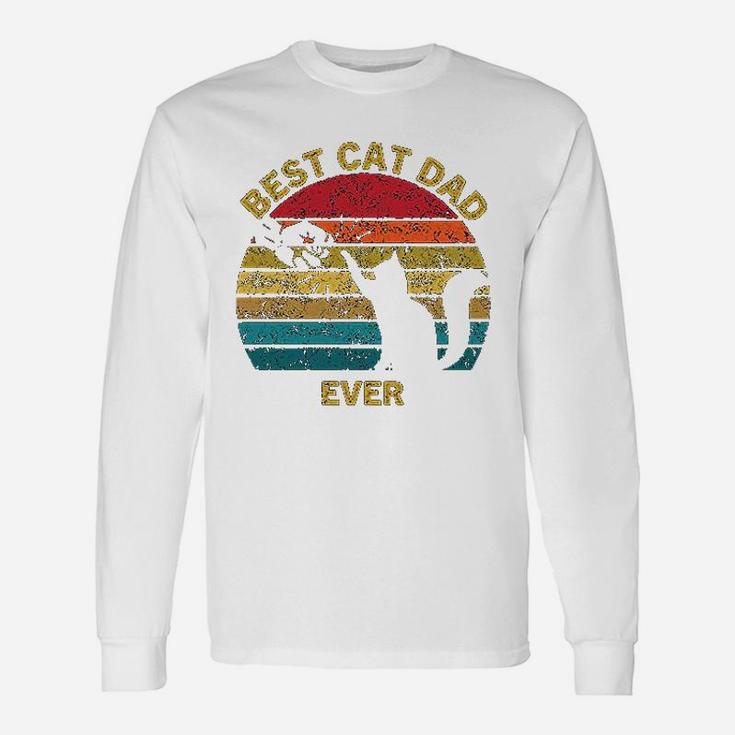 Vintage Retro Best Cat Dad Ever Long Sleeve T-Shirt