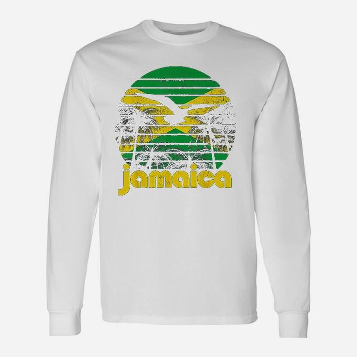 Vintage Retro Jamaica Flag Jamaican 70's 80's Long Sleeve T-Shirt