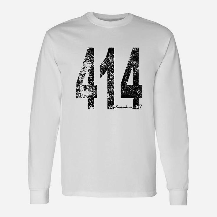 Vintage Retro Milwaukee Area Code 414 Long Sleeve T-Shirt - Seseable