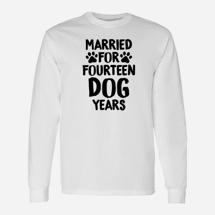 Wedding Anniversary Fourn Dog Years Wife Husband Long Sleeve T-Shirt