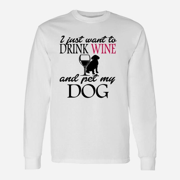 Wein & Hund Langarmshirts für Weinliebhaber und Hundebesitzer