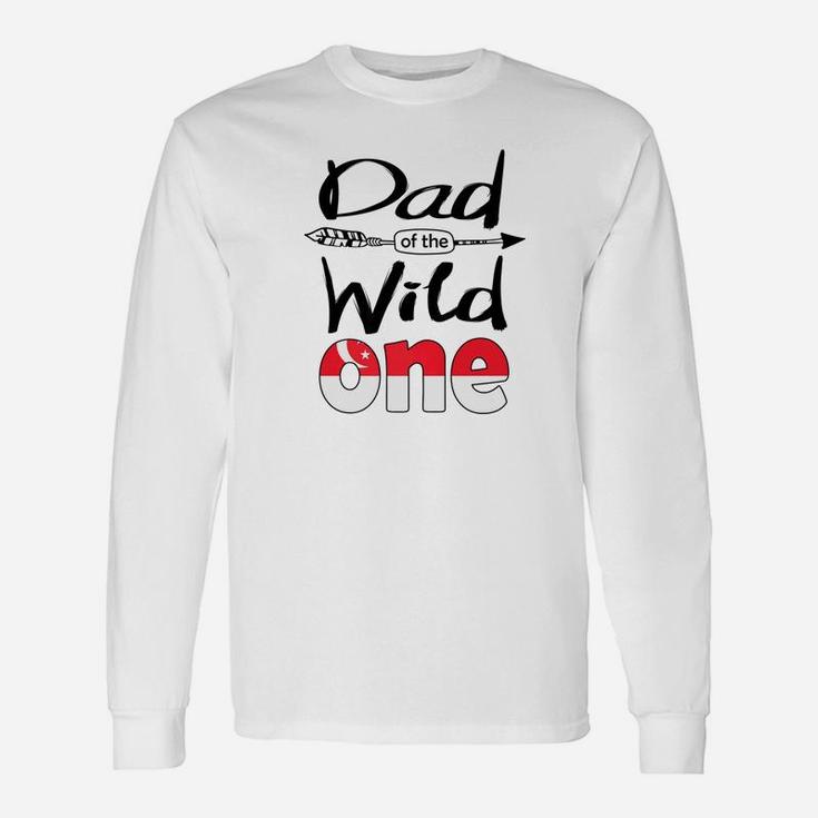White Singaporean Dad Of The Wild One Birthday Singapore Premium Long Sleeve T-Shirt