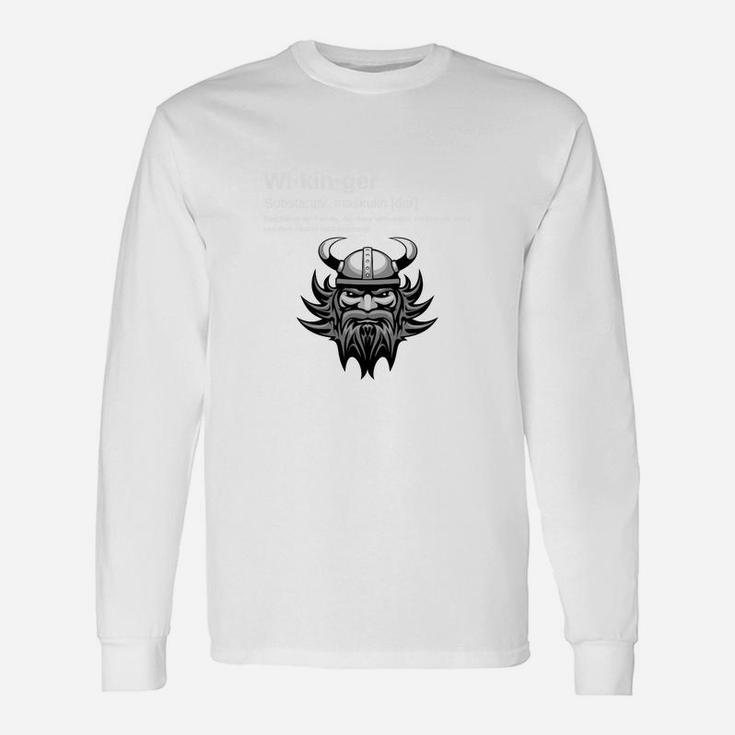 Wikinger Helm Herren Langarmshirts, Weißes Tee mit Coolen Design