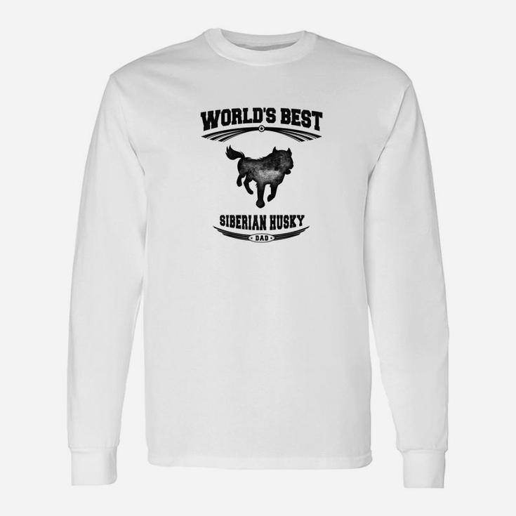 Worlds Best Siberian Husky Dog Dad Men 1 Long Sleeve T-Shirt