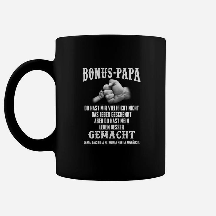 Bonus-Papa Schwarz Tassen, Sprüche für Stiefväter, Vatertagsgeschenk