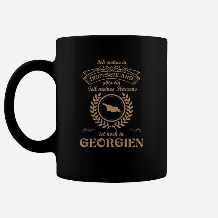 Schwarzes Deutschland-Georgien Tassen, Mein Herz schlägt für Georgien Design