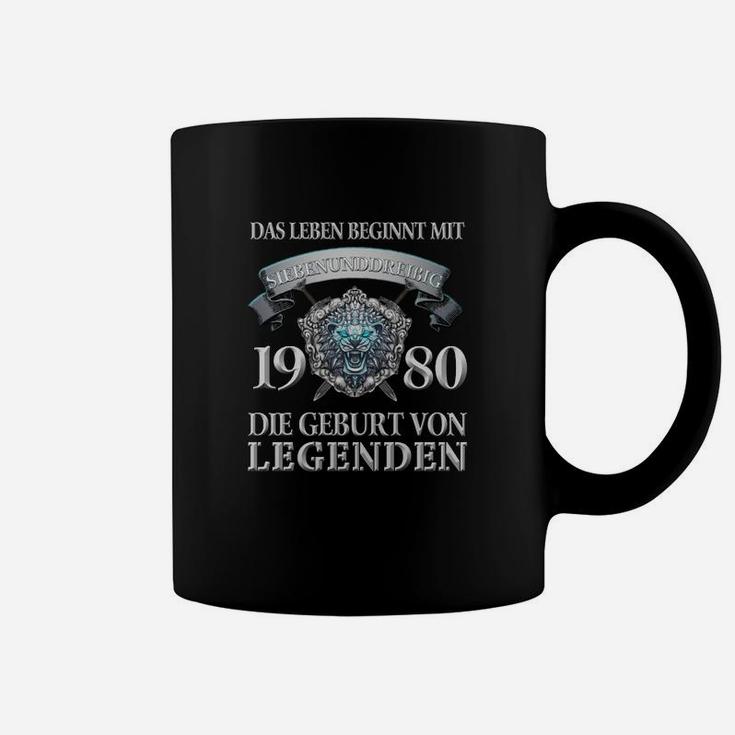 1980 Geburt von Legenden Schwarzes Tassen, Retro Motiv