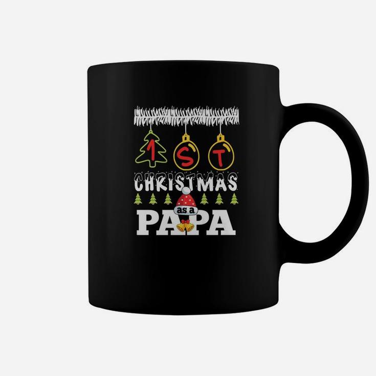 1st Christmas As A Papa Shirt Christmas Baby Announcement Coffee Mug