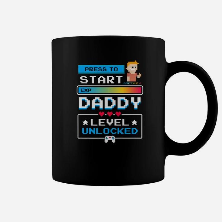 1st Time Dad Gamer Shirt First Time Daddy Level Unlocked Coffee Mug