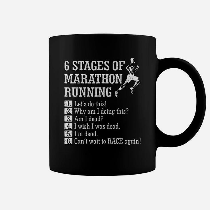 6 Stages Of Marathon Running Gift For Runner Coffee Mug Seseable