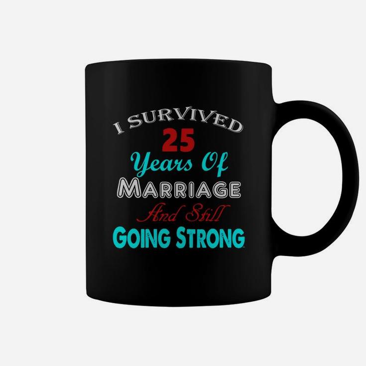 25th Wedding Anniversary Tshirt Marriage Husband Wife Couple Coffee Mug