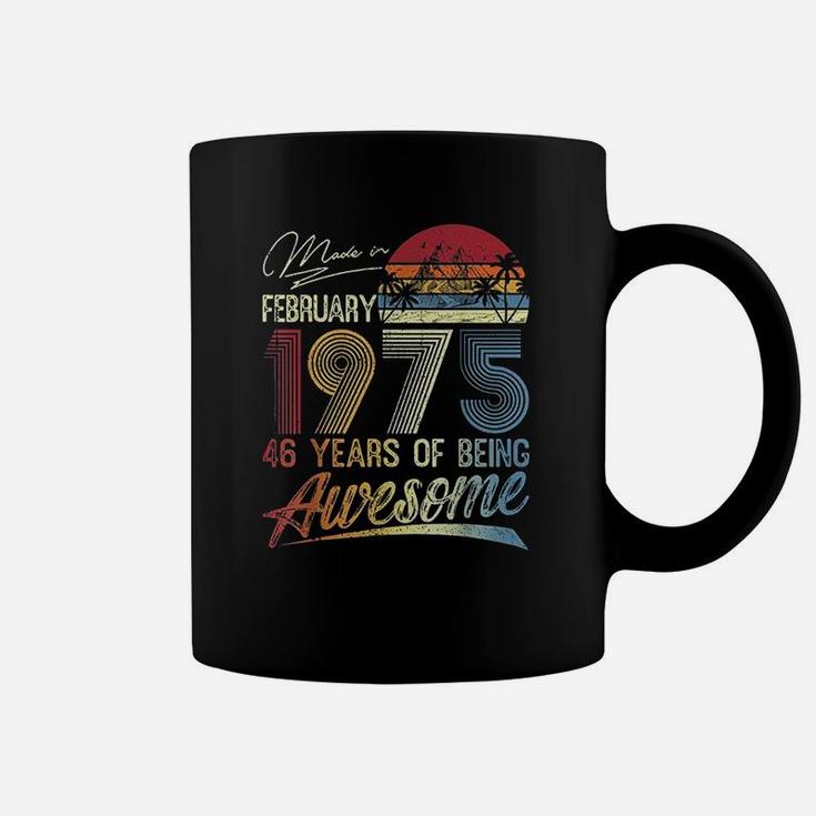 47th Birthday Gifts Vintage Retro February 1975 47 Years Old  Coffee Mug