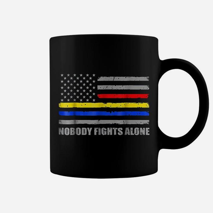 911 Dispatcher Nobody Fights Alone Dispatcher Support Coffee Mug