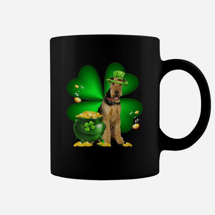 Airedale Terrier Shamrock St Patricks Day Irish Great Dog Lovers Coffee Mug